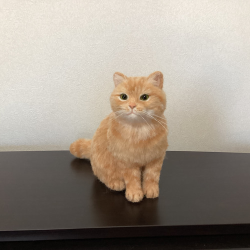 羊毛フェルト ミニねこ 茶トラ 羊毛フェルト haluhalu 通販 14274828