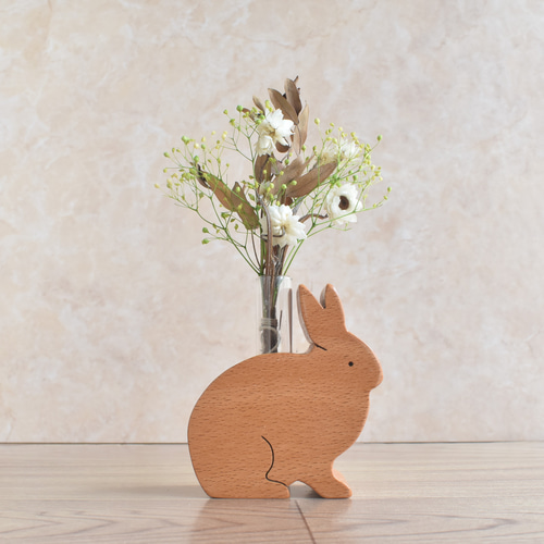 木の一輪挿し うさぎ2 一輪挿し・花瓶・花器 Woodcraft-N 通販