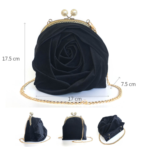 薔薇 がまぐち バラ大玉がま口ポーチ 大人女子 ショルダーバッグ 妻