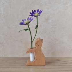 木の一輪挿し ねこ1 一輪挿し・花瓶・花器 Woodcraft-N 通販