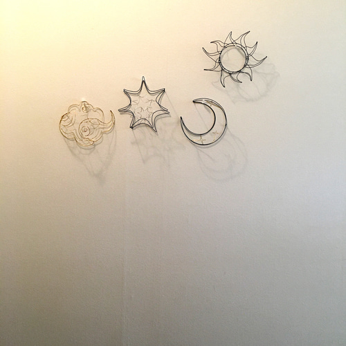 専用出品☆ワイヤーアート 太陽 月 星 空 立体・オブジェ 玄米