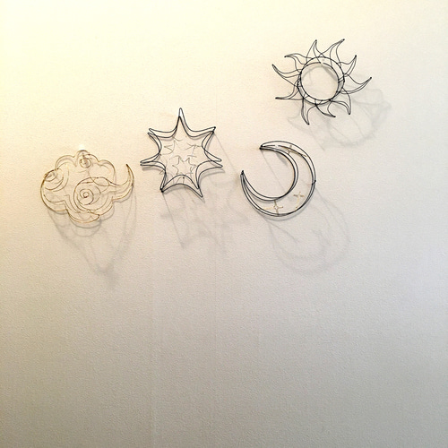 専用出品☆ワイヤーアート 太陽 月 星 空 立体・オブジェ 玄米