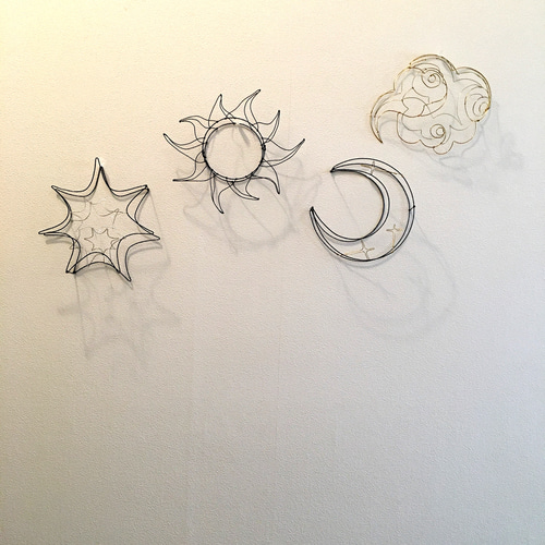専用出品☆ワイヤーアート 太陽 月 星 空 立体・オブジェ 玄米おむすび 