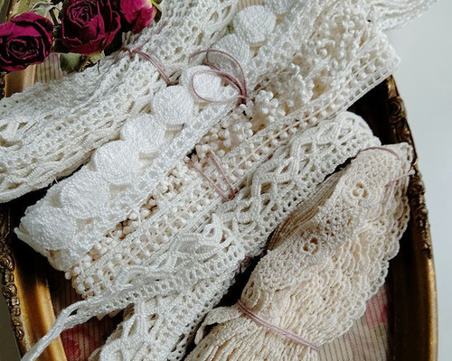 アンティーク・レースセット 長さ合計 15m70cm分 レース キャラメル