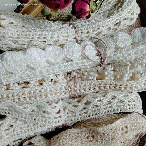 アンティーク・レースセット 長さ合計 15m70cm分 レース キャラメル