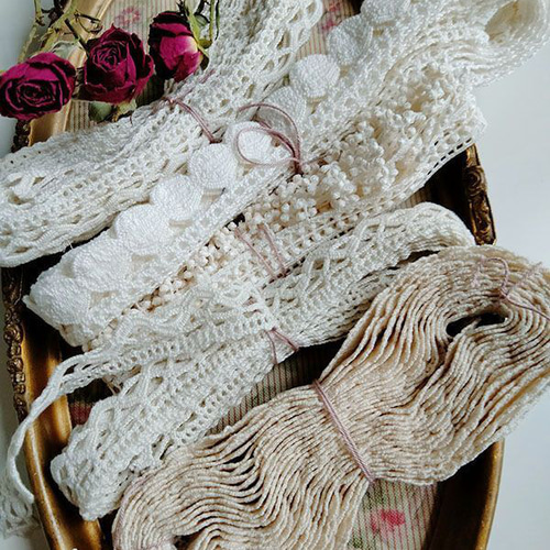 アンティーク・レースセット 長さ合計 15m70cm分 レース キャラメル