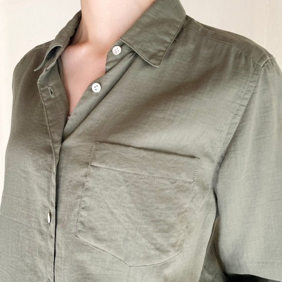 【フレンチシックな大人のシャツ】上質ダブルガーゼコットン100％ 6枚目の画像