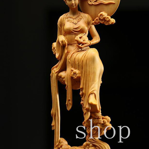 銅細工 神官 神像 神獣 装飾品 工芸品 美術品 置物 嫦娥◇美女◇女神☆精密細工☆黄楊木☆木彫☆装飾品☆工芸品