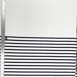 生地　パネル販売　カットソー　綿100％ 先染め　ボーダー　天竺ニット ホワイト×ネイビー（F111）バスクTシャツ 3枚目の画像