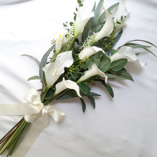 残り一点❣️アーティファシャルフラワーブーケ 結婚式ブーケ グリーンブーケ ブーケ カラーアームブーケ】アーティフィシャルフラワー ウェディングブーケ