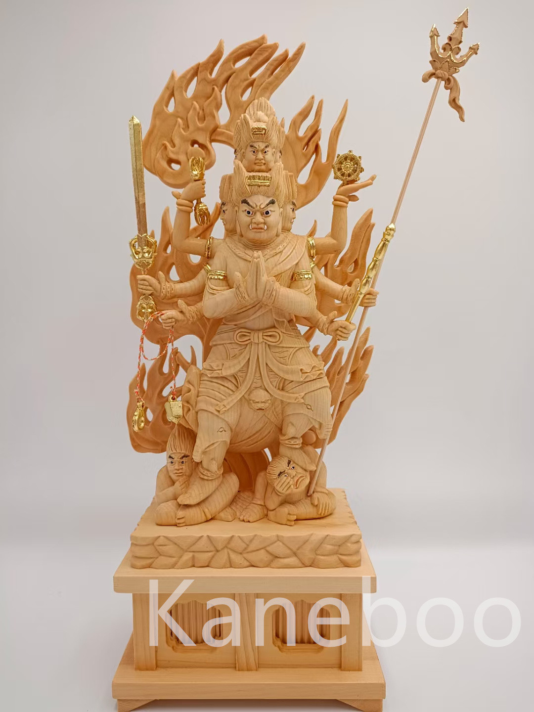 仏教工芸品　木彫仏像　最高級品　仏師手仕上げ品　大元帥明王立像