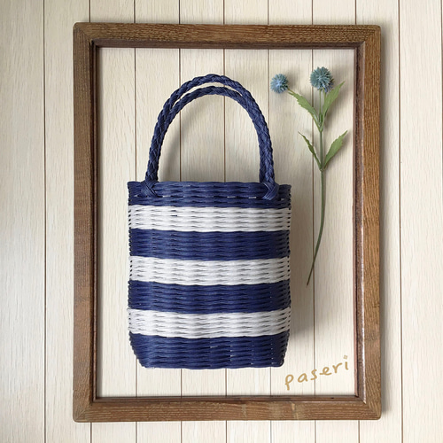 送料無料】クラフトバンド「ちょっとそこまで」かごバッグ ボーダー