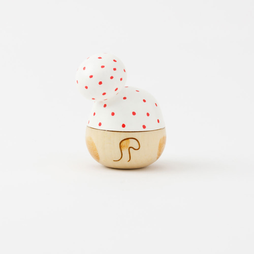 猫にひょっとこ 赤【 縁起物 こけし 】 火男 笑い ネコ めでたい