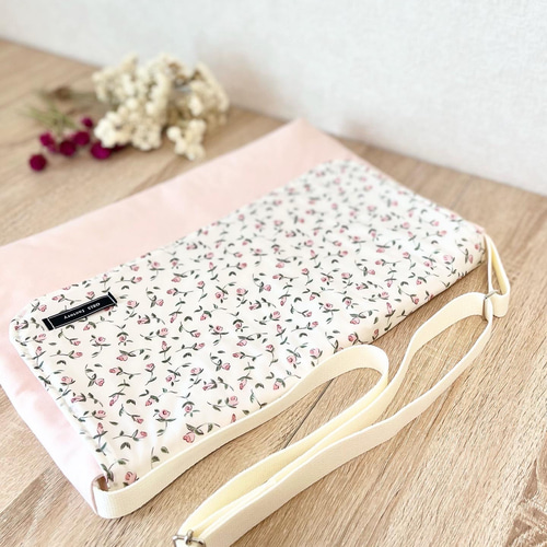 リバティ生地使用 図書袋 フローティングフローラ×ピンク その他入園