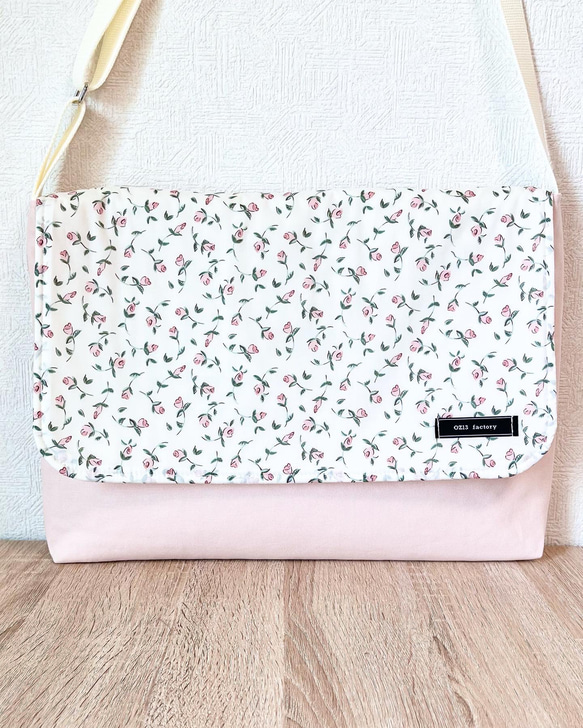 リバティ生地使用 図書袋 フローティングフローラ×ピンク その他入園