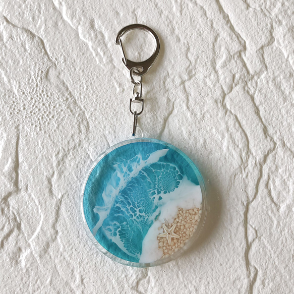 ⑧海の時計レジンアートパステルグリーン×エメラルド