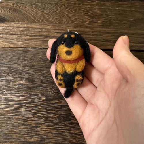 羊毛フェルト マスコット ダックスフンド キーホルダー ストラップ