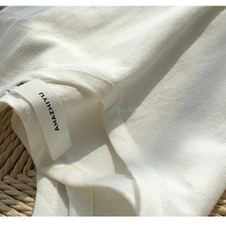 オプションのXLサイズ Vネック女性用リネンコットンキャミソール スリングの調節可能な長さ 8枚目の画像