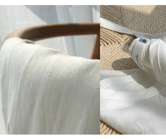 オプションのXLサイズ Vネック女性用リネンコットンキャミソール スリングの調節可能な長さ 4枚目の画像