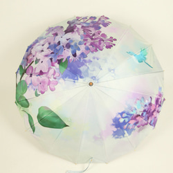 綺麗な柄 雨傘 耐風骨 ジャンプ長傘 花柄 グレー 新品 遮熱