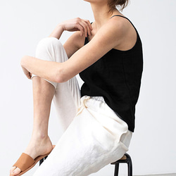 オプションのXXLサイズ クルーネック女性用リネンコットンキャミソール スリングの調節可能な長さ 3枚目の画像