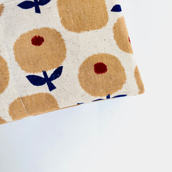 ＊北欧風＊綿麻＊フラットポーチ＊通帳入れ＊お薬手帳入れ＊20センチファスナー 6枚目の画像