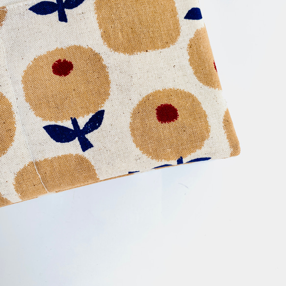 ＊北欧風＊綿麻＊フラットポーチ＊通帳入れ＊お薬手帳入れ＊20センチファスナー 6枚目の画像