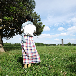 linen houndstooth check stall 　 blue or pink 第10張的照片