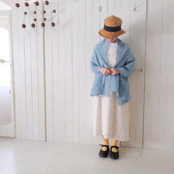 linen houndstooth check stall 　 blue or pink 第17張的照片