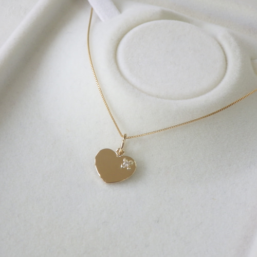 K18YG ネームプレート（つぶれハート） ペンダントトップ ペンダント