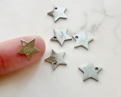 星チャーム パーツ ハンドメイド ステンレス 刻印 You チャーム