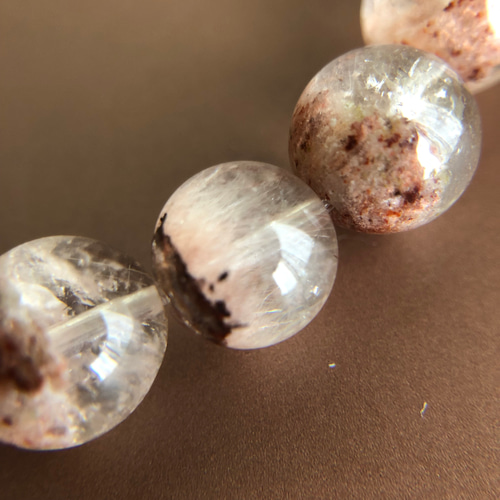 【希少,美品】ホワイトレッドガーデンクォーツ　１６㎜　ブレスレット　大玉　天然 希少,美品】ホワイトレッドガーデンクォーツ 16㎜ ブレスレット 大玉