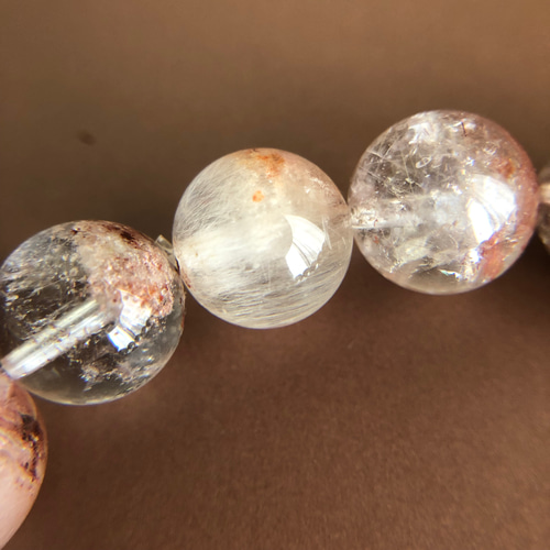 専用【希少,美品】ホワイトレッドガーデンクォーツ　１６㎜　ブレスレット　大玉 希少】レッドガーデンクォーツブレスレット ブレスレット 円と縁 by