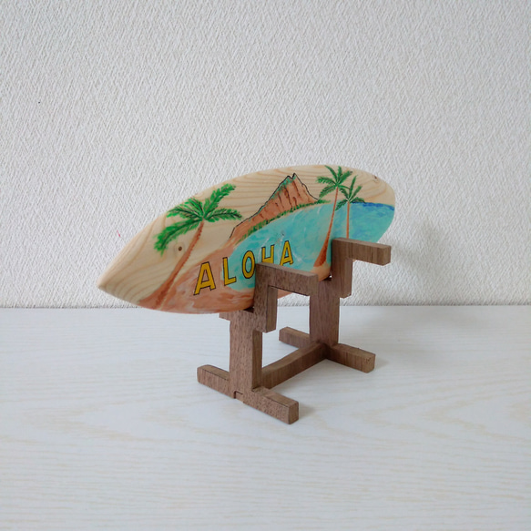 インテリア木製サーフボード(Waikiki) 2枚目の画像