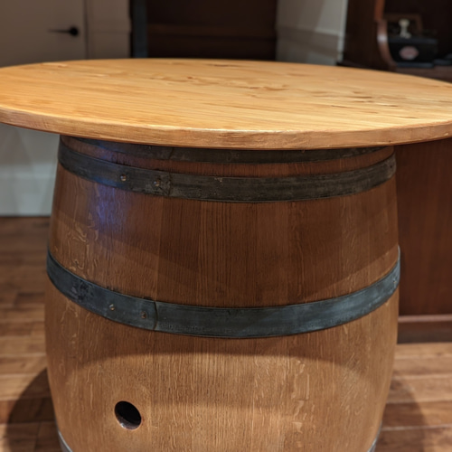 ワイン樽ハイテーブル 高級フレンチオーク樽 ダイニングテーブル
