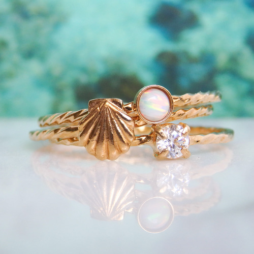 貝殻リング・極細ツイスト 指輪・リング grain 通販 14278180｜Creema