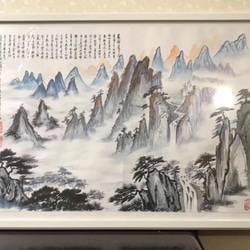 肉筆 水墨山水画【風水山水図】新築 新宅 引越 吉祥絵画 縁起物 贈り物最適最高 7枚目の画像