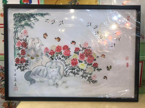 肉筆 水墨山水画【風水山水図】新築 新宅 引越 吉祥絵画 縁起物 贈り物最適最高 3枚目の画像