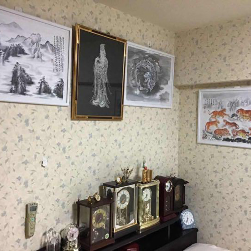 肉筆 水墨山水画【風水山水図】新築 新宅 引越 吉祥絵画 縁起物