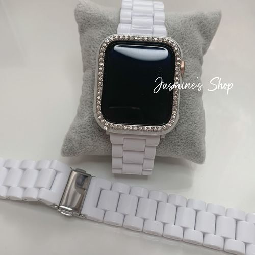 アップルウォッチ ダイヤカバー&amp;ホワイトセラミックベルト セット Apple Watch アップルウォッチ バンド セラミック apple watch ベルト