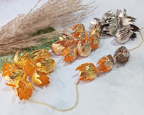 新色追加】【20個】つぼみ メタルフラワー フラワービーズ フラワー