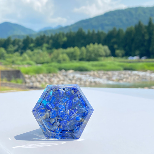 期間限定】《アクアマリン＆ターコイズ＆ラピスラズリ②》六角錐型