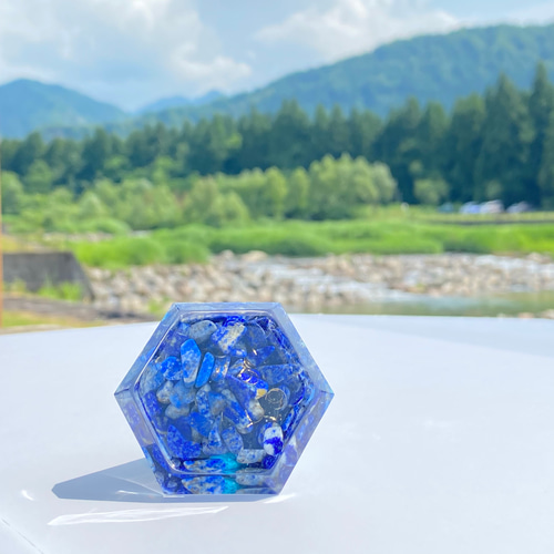 期間限定】《アクアマリン＆ターコイズ＆ラピスラズリ③》六角錐型