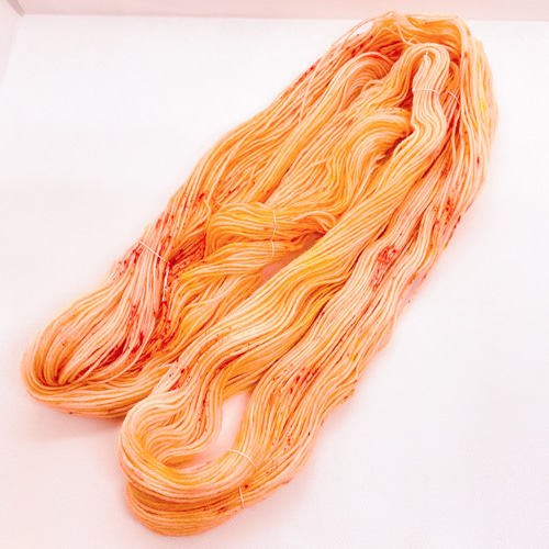手染め糸ソックヤーン50g 《ベーシック》「ブラッドオレンジ」 毛糸
