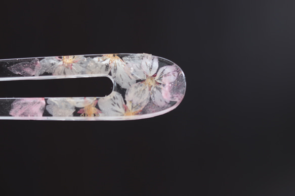 「小花を閉じ込めて」バングル&かんざし“桜吹雪”２点セット＊固まるハーバリウム 18枚目の画像
