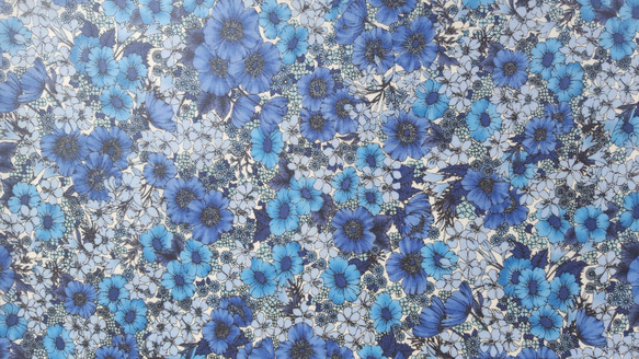 【ラスト１点】リバティ【ラミネート】グローリア・フラワーズ　ブルー（30cm×50cm）カット済　ビニコ　LIBERTY 6枚目の画像