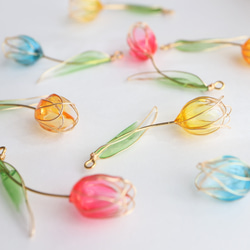 クリアカラー*コロン*チューリップのピアス/イヤリング 6枚目の画像