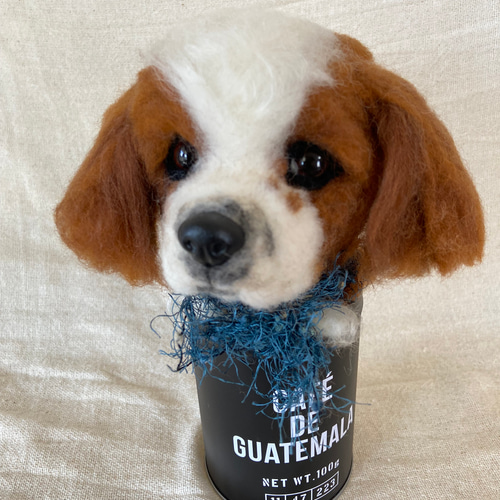 キャバリア 羊毛 羊毛フェルト カップ犬 飾り プレゼント 羊毛フェルト 