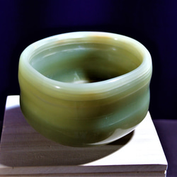 石の器　抹茶茶碗　『盛夏』天然石オニックス　彫刻家による手彫りの作品　花器 4枚目の画像