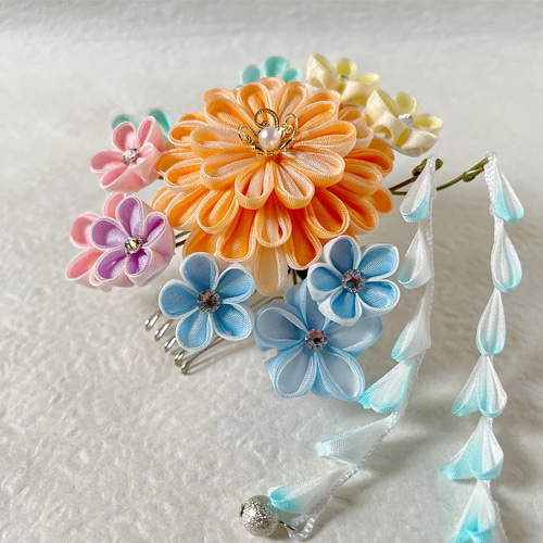 コトコト様 専用。配色パターンご確認画像。つまみ細工 髪飾り 滑り止め